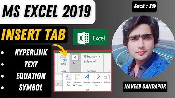 How to use Hyperlink, Textbox, Equation, Symbol in Insert Tab of MS Excel Urdu || Hindi