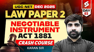 UGC NET DEC 2025 Law Paper 2 | Negotiable Instrument Act 1881 UGC NET Law | By Karan Sir #3