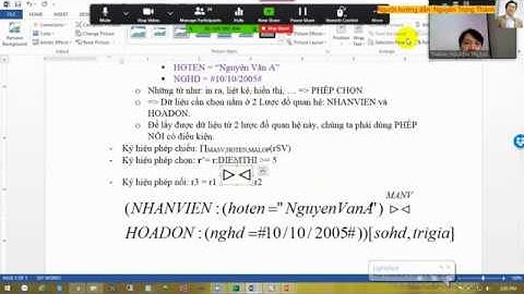 CSDL - Cơ sở Dữ liệu - Chương 3: Mô hình Quan hệ - Phần Demo
