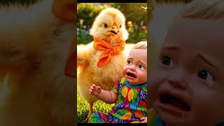 🐥💖 Cute Chick Rescues Baby from Nasty Mosquito! 🦟👶