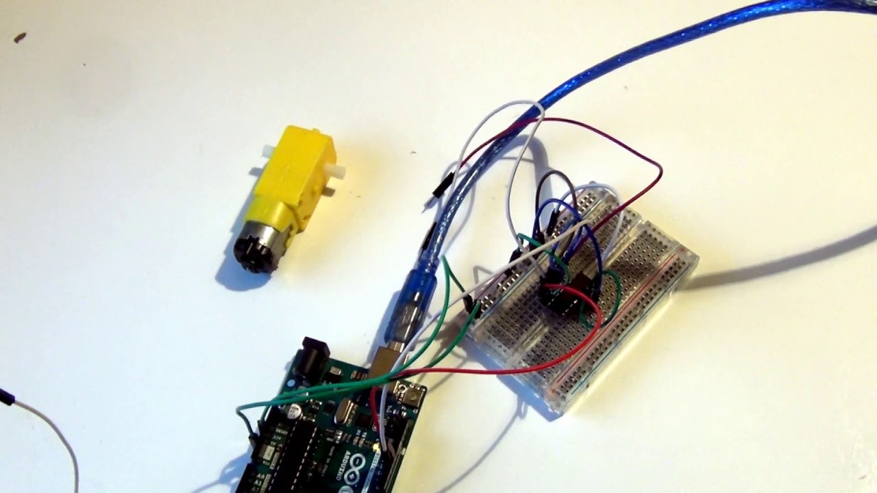 Драйвер двигателей l293d управление dc мотором на arduino - YouTube
