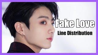 BTS - Fake Love [Line Distribution w/ Hidden Vocals]