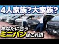 【2026年最新】ミニバン7選、家族構成別に選ぶならコレ！車屋スタッフの本音レビュー【ノア/ヴォクシー/ステップワゴン/セレナ/フリード/シエンタ/アルファード/デリカD:5】