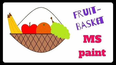 How to draw fruit-basket in MS paint|easy tutorial|for  kids|for beginners