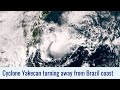 Cyclone Yakecan turning away from Brazil
