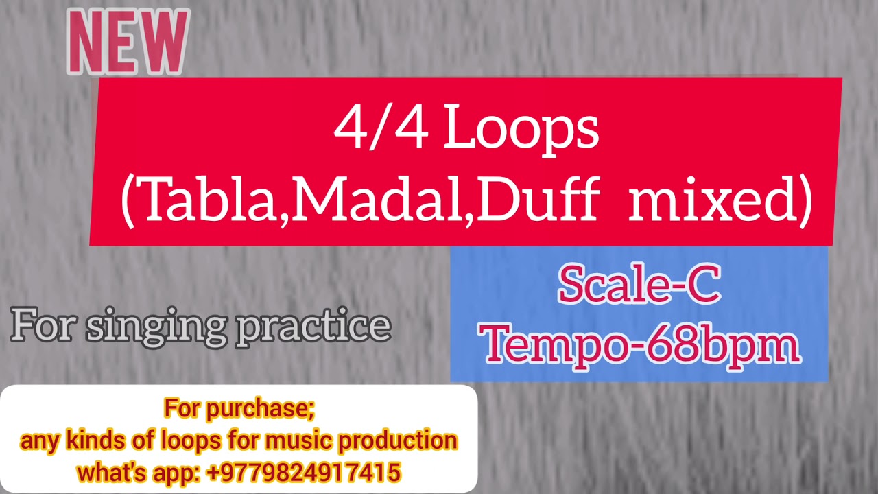 4/4 beat|scale C |68 bpm|tabla,madal,duff mixed |