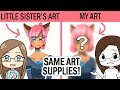 Redrawing MY SISTER'S Art Using THE SAME Art Supplies!