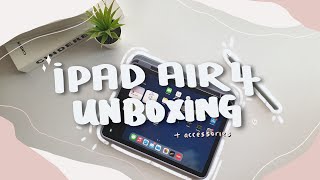 ✨iPad Air 4 unboxing 🍎 (sky blue) ☁️ + Apple Pencil 2 ✏️ & Accessories (2021)