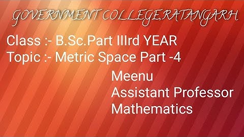 Metric space (Usual metric and Euclidean metric )