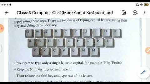 Class 3 computers chap 2 more about keyboard  single video