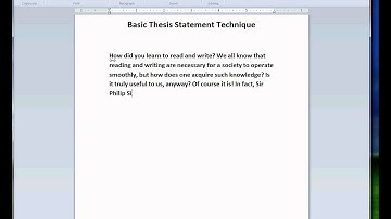 basic thesis statement video