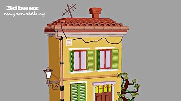 🏡 Stylized Mediterranean House in Maya | 3D Modeling & Design