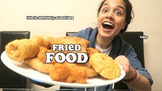 eating a bunch of fried food | clickfortaz