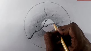 Circle drawing - easy pencil drawing - easy circle drawing - easy scenery drawing - easy drawing