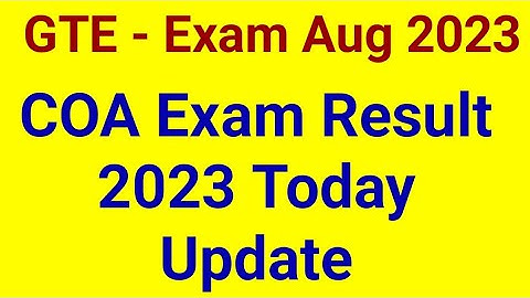 COA Result August 2023 update