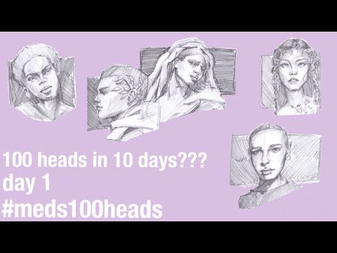 drawing 100 heads in 10 days?? aka self improvement or torture? #meds100heads