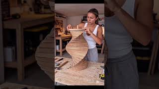 Turning Wooden Rings Into a Beautiful Spiral Vase! #shorts #diyproject #craftsmanship #diyindia