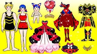 Ladybug Mother &amp; Catnoir Father Combat Outfit - Barbie Family Dress Up Handmade ❤️ Woa Doll Stories