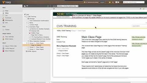 Typo3 Layout Overview