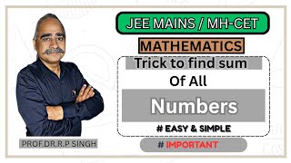 Sum of all numbers obtained from given Digits I Best Tricks for #jeemains I #RPsinghmaths