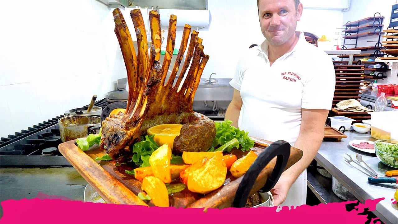 Albanian MOUNTAIN FOOD in Krujë Castle!! BAZAAR Shopping for Qeleshe | Krujë, Albania
