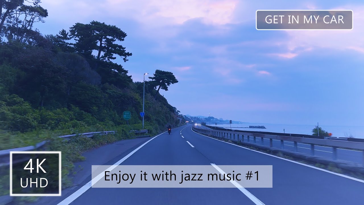 [4K/60fps | with BGM] Japan Cool Morning Drive Odawara to Kamakura / with Jazz music (#1)