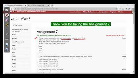 Assignment 7 solution | Foundation of Computational Fluid Dynamics | Swayam | NPTEL