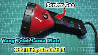 cara memperbaiki senter cas /// ganti baterai langsung nyala