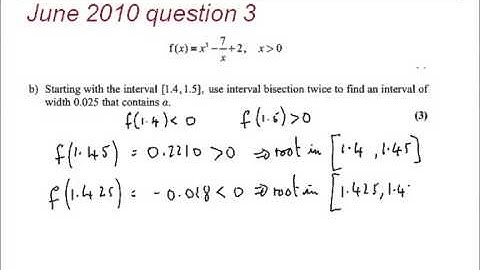 FMSP Revision: Edexcel FP1 June 2010 qn 3 - Numerical solutions of equations