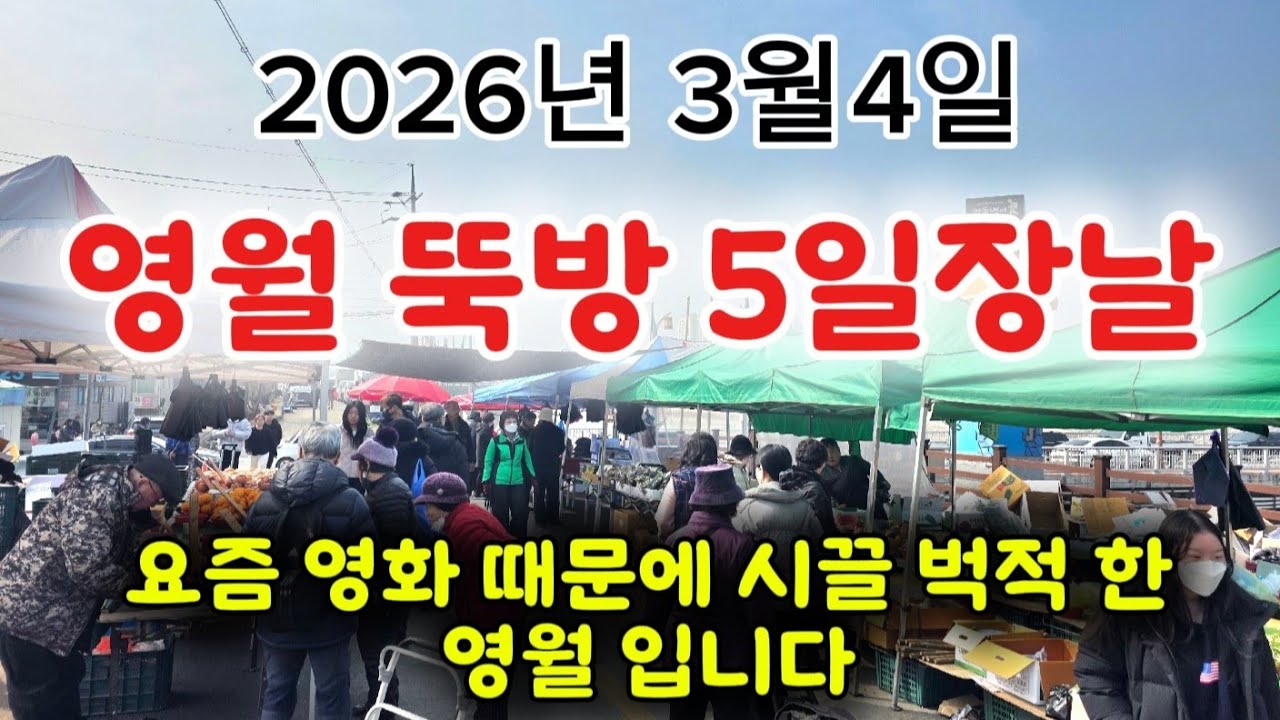 요즘 제일 뜨거운 동네죠 / 영월 뚝방 5일장날 구경하고 가세요 날씨는 봄날 이예요  ~