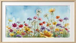 4K Frame TV Art | Ethereal Wildflower Meadow | Soft Nature Sounds screenshot 2
