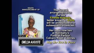 Emelda Auguste ~ Short Obituary