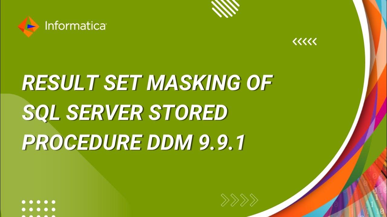 Result Set Masking of SQL Server Stored Procedure using DDM 9.9.1 YouTube