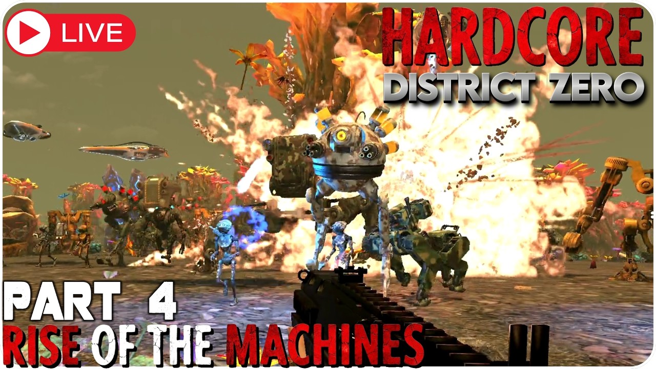 The robots are getting tougher?! Day 28 desert horde! | HARDCORE District Zero Mod