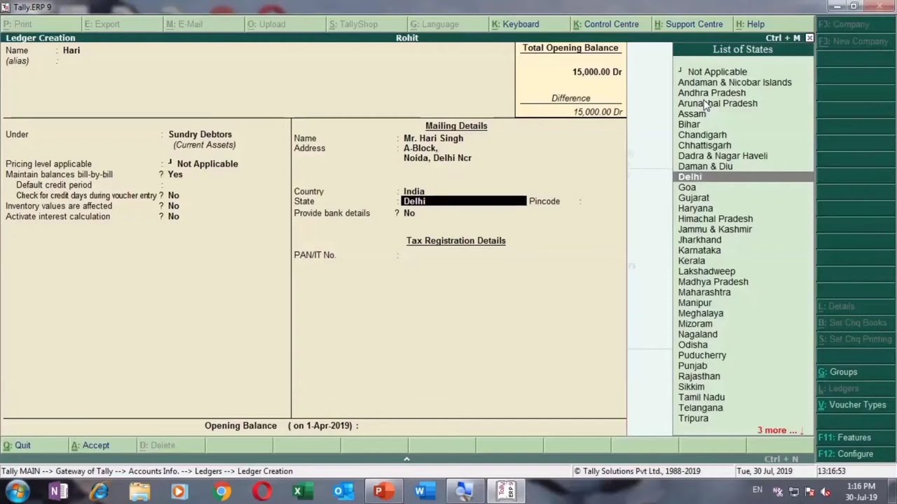 Ledger Creation In Tally ERP 9 In Hindi Tally 6 6 3 By Faisal Sir Ledger creation in tally erp 9 in hindi tally 6 6 3 by faisal sir