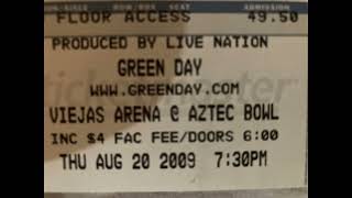 Green Day American Idiot 8-20-2009 San Diego, California (AUDIO SAMPLE)