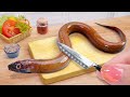 🔥Japanese Seafood Recipe 🔥 How To Cook Miniature Eel Fish with Spicy Sauce  Tina Mini Cooking