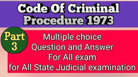Cr. P. C previous Judicial Exam Question answer | Judicial service Exam2020 | Cr.pc Mcq