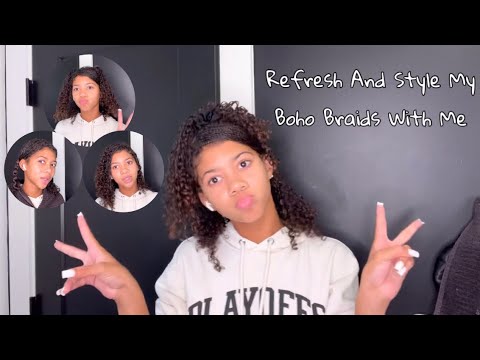 Refresh and Style My Boho Braids With Me 💕 #braidstyles #bohobraids #braidrefresh