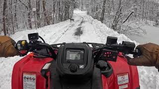 It will plow: Honda Rancher 420 Plowing Heavy Snow