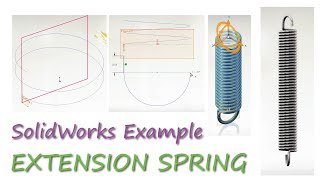 Extension SPRING with Hooks in SolidWorks in 4 Minutes!