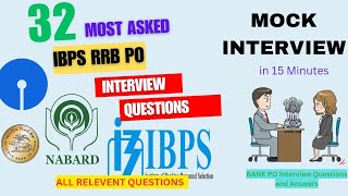 RRB PO INTERVIEW 2023 | Mock Interview | SBI IBPS PO IBPS panel Interview Questions with Answer