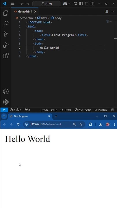 Hello World in HTML Beginner's First Program #helloworld #html # ...