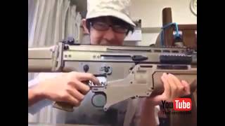 Retarded Japanese kid uses gun to brush teeth [part 2]
