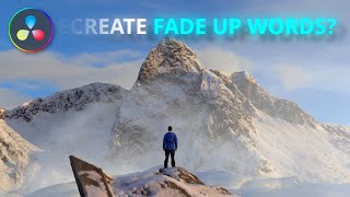 Create FADE UP WORDS After Effect with DaVinci Resolve