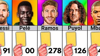 Number of Yellow Cards of Famous Football Players UPDATE
