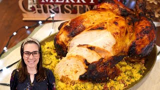 SPECIAL ROAST CHICKEN STUFFED WITH FAROFA, GOLDEN AND SUCCULENT