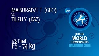 1/8 FS - 74 Kg: T. MAISURADZE (GEO) Df. Y. TILEU (KAZ), 8-4 1/8 FS - 74 Kg: T. MAISURADZE (GEO) Df. Y. TILEU (KAZ), 8-4