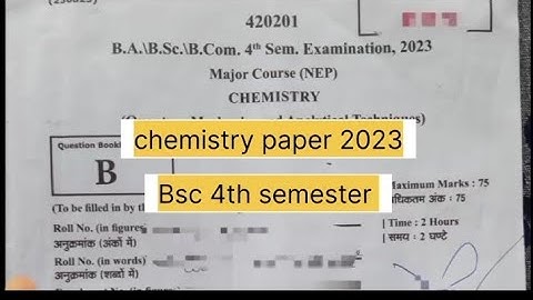 B.A, B.sc,B.com Chemistry paper solve||Bsc 4th semester||Quantum Mechanics and Analytical Techniques