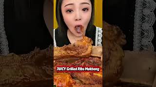 JUICY Grilled Ribs #shorts #trending #viral #Mukbang#GrilledRibs#BBQ #FoodASMR#MeatLover #EatingShow